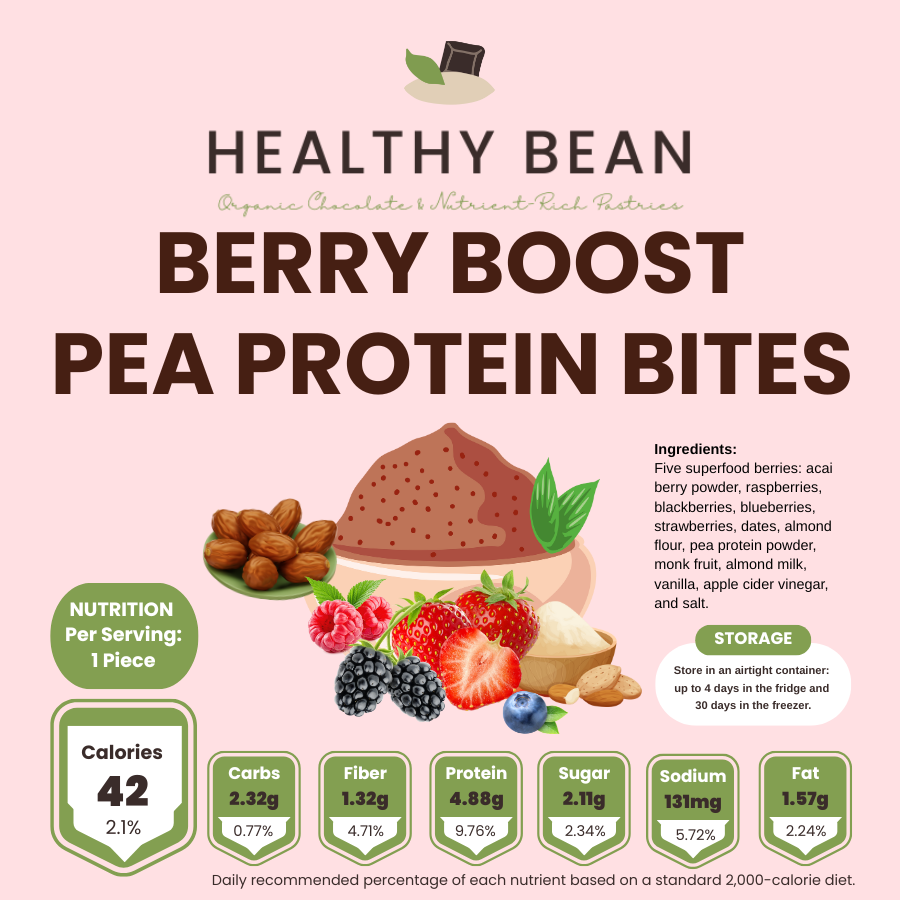 Berry Boost Pea Protein Bites