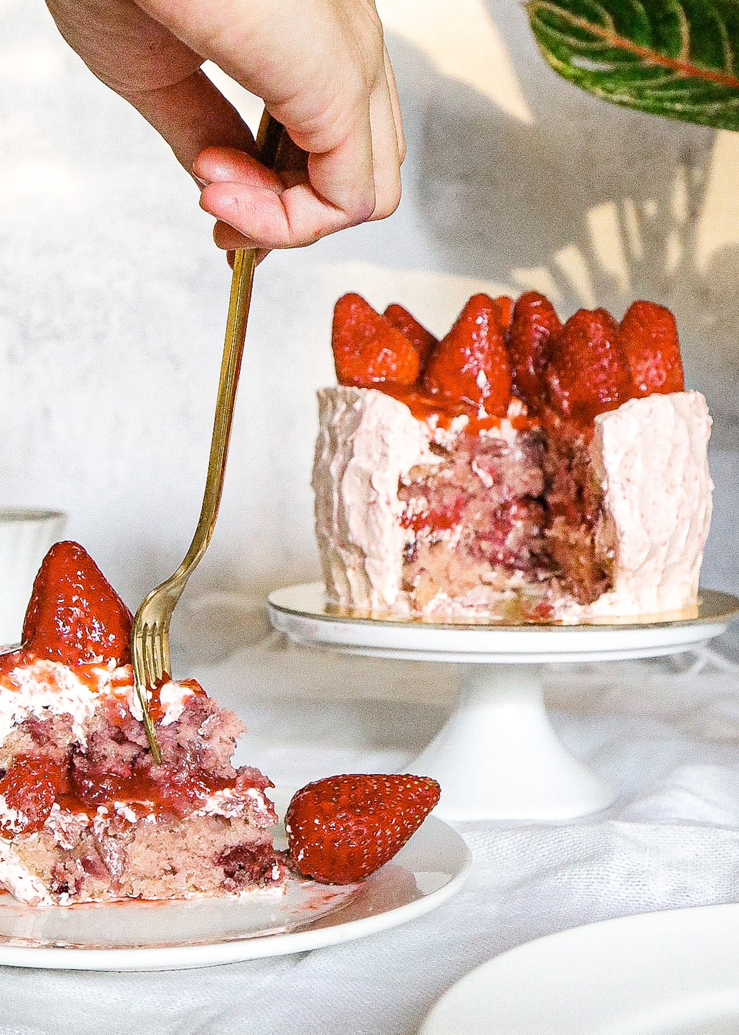 Vanilla Strawberry Overload Cake (monk fruit - sugar-free sweetener)