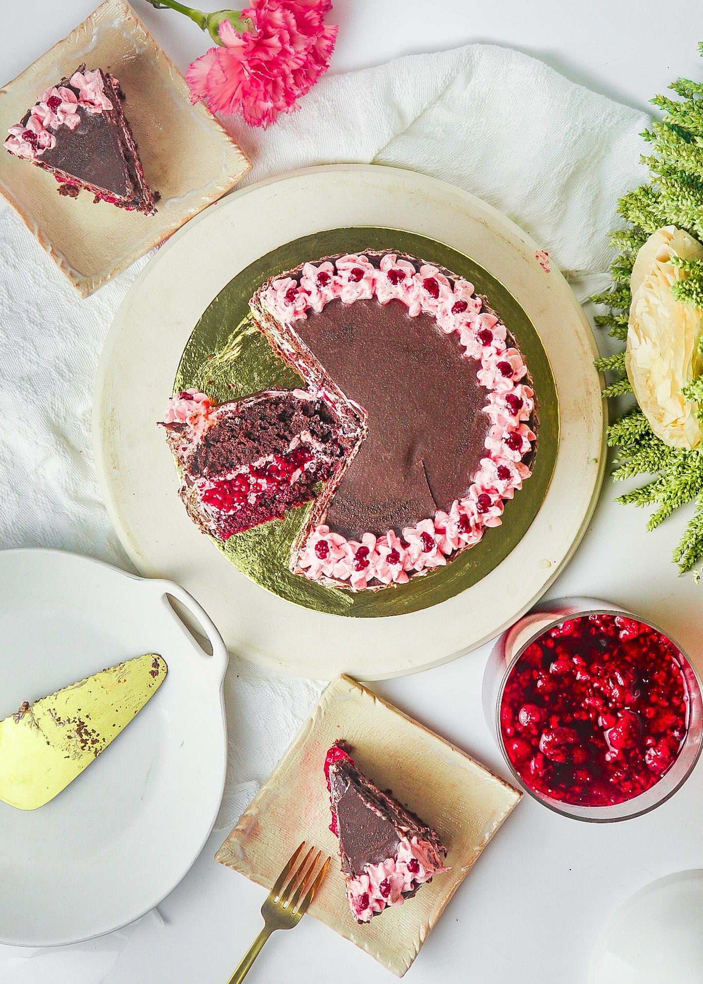 Raspberry Lush Chocolate Cake