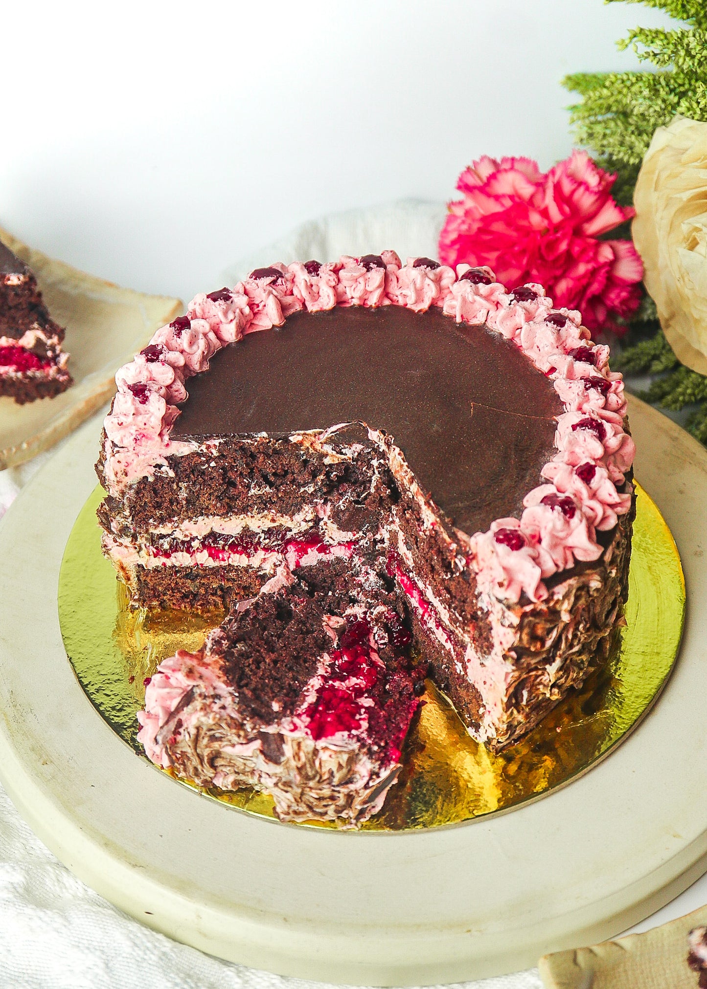 Raspberry Lush Chocolate Cake