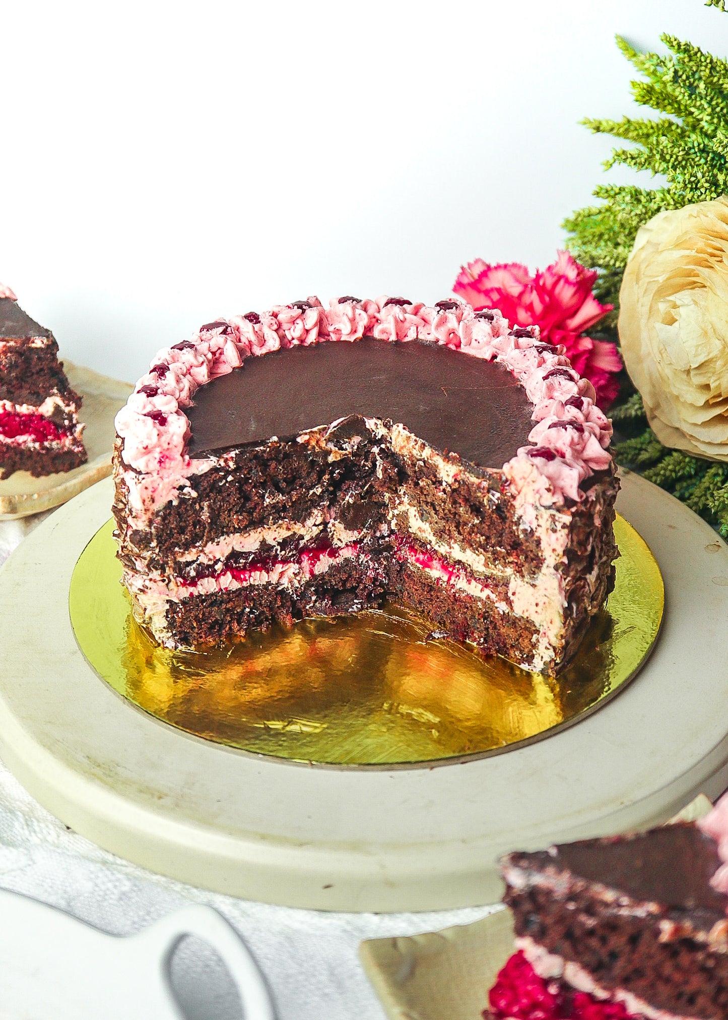 Raspberry Lush Chocolate Cake