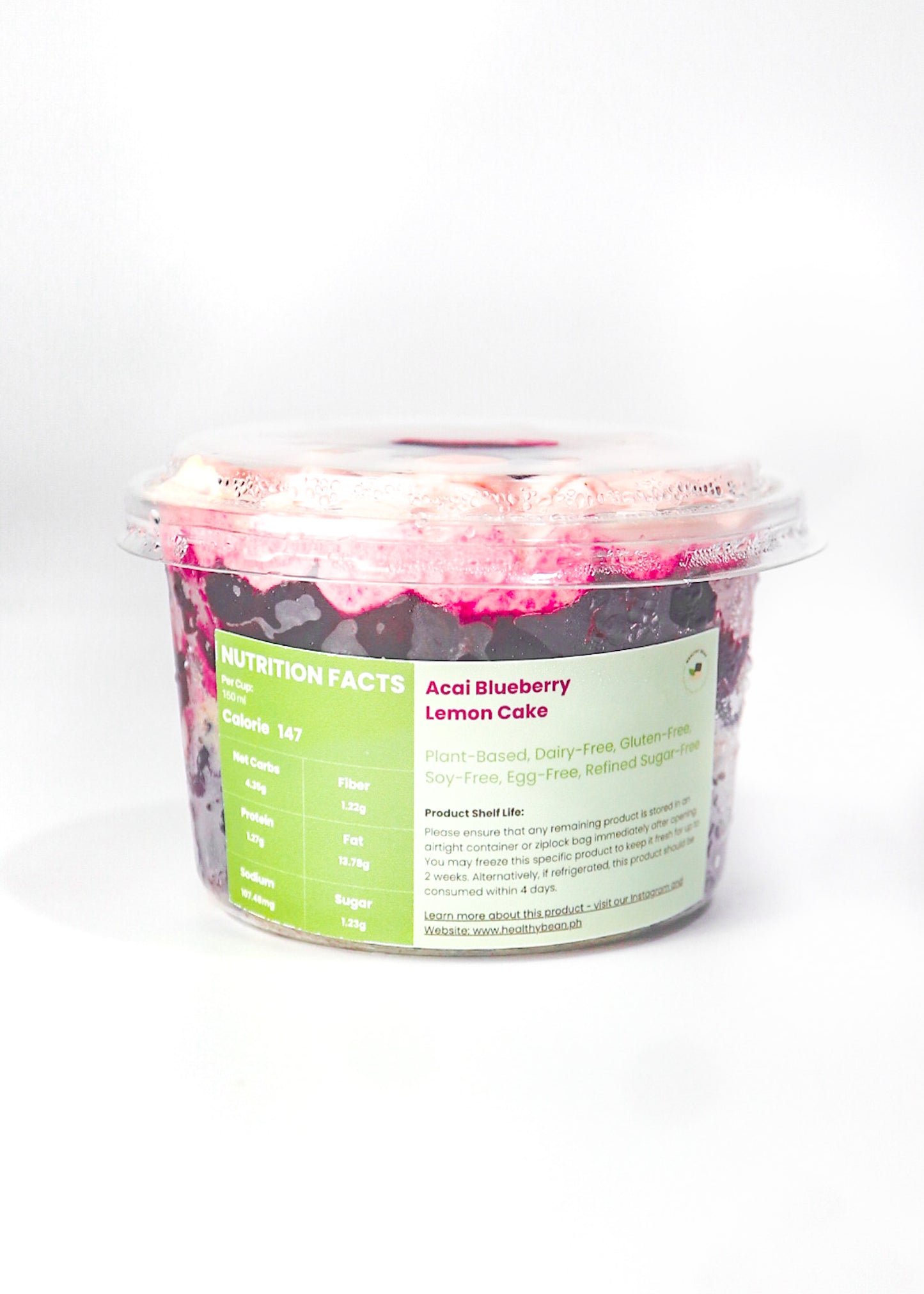 Acai Blueberry Lemon Cake in Cup
