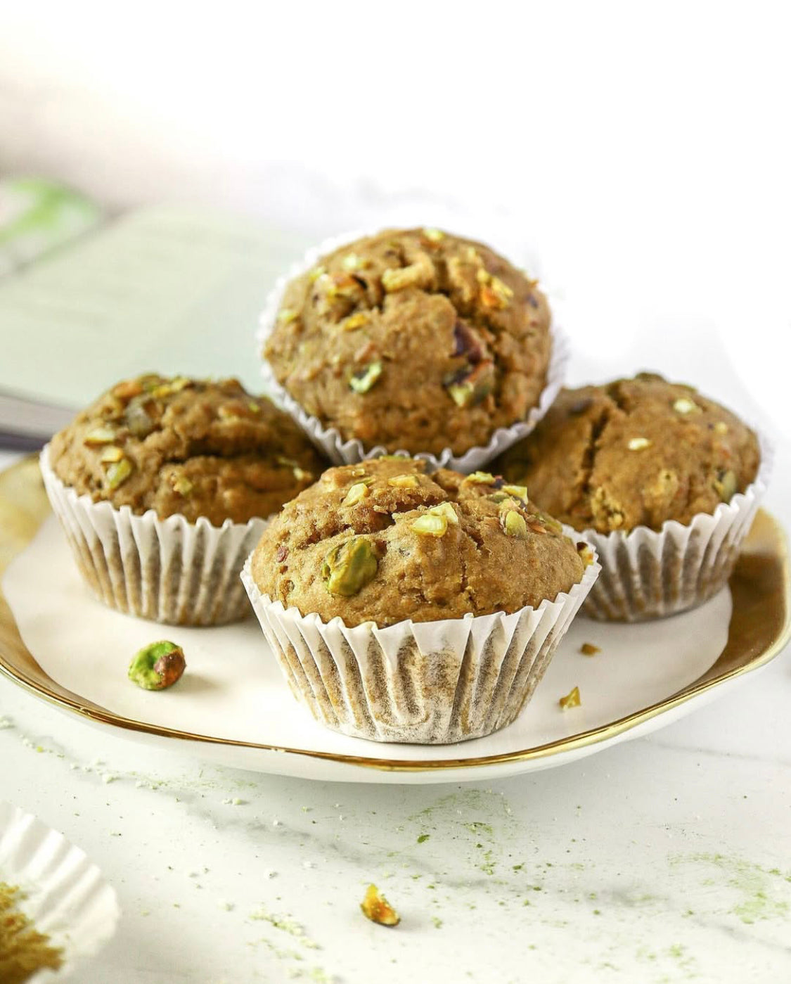 Green Tea Pistachio Muffins