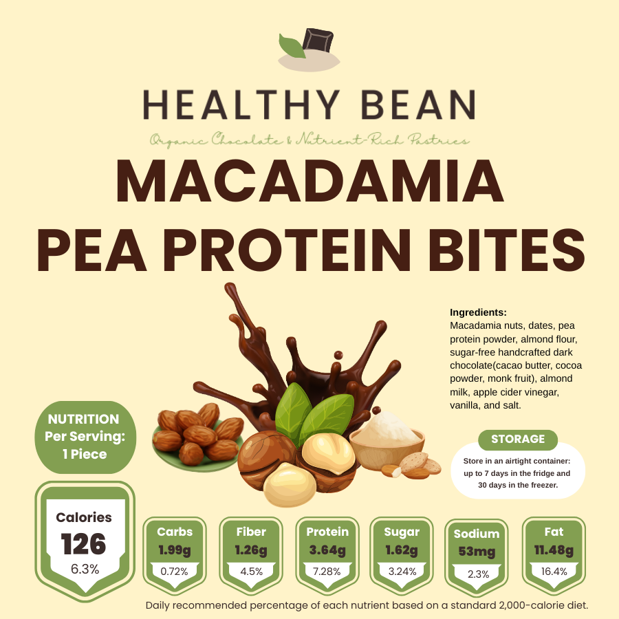 Macadamia Pea Protein Bites