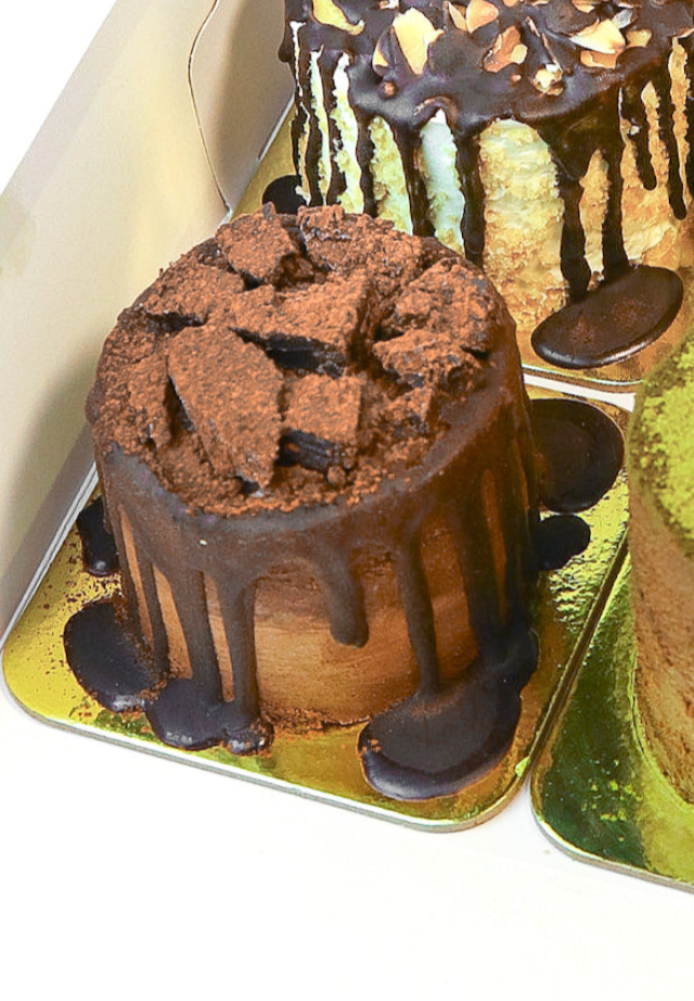 Drunken Triple Dark Chocolate Pea Protein Cake