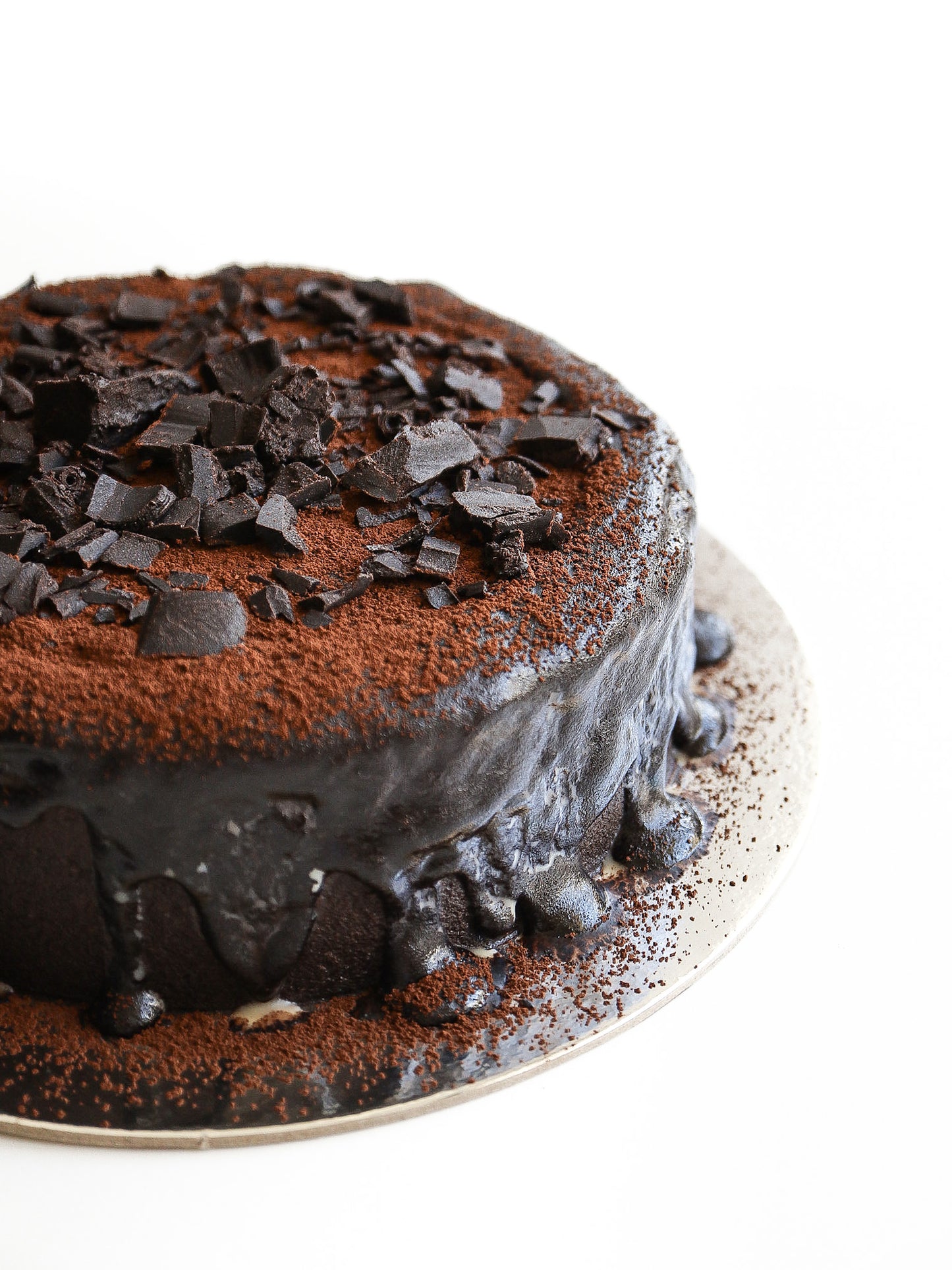 Drunken Triple Dark Chocolate Pea Protein Cake