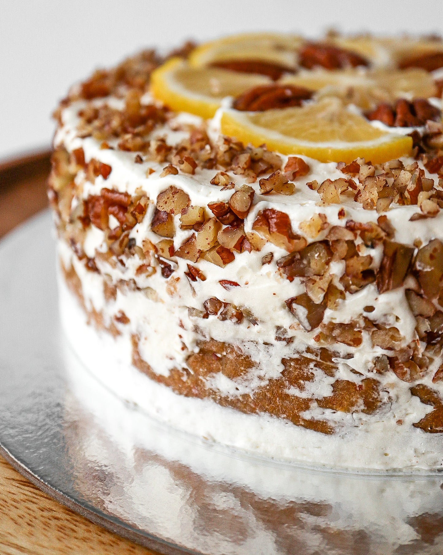 Pecan Lemon Carrot Cake (coconut sugar sweetener)