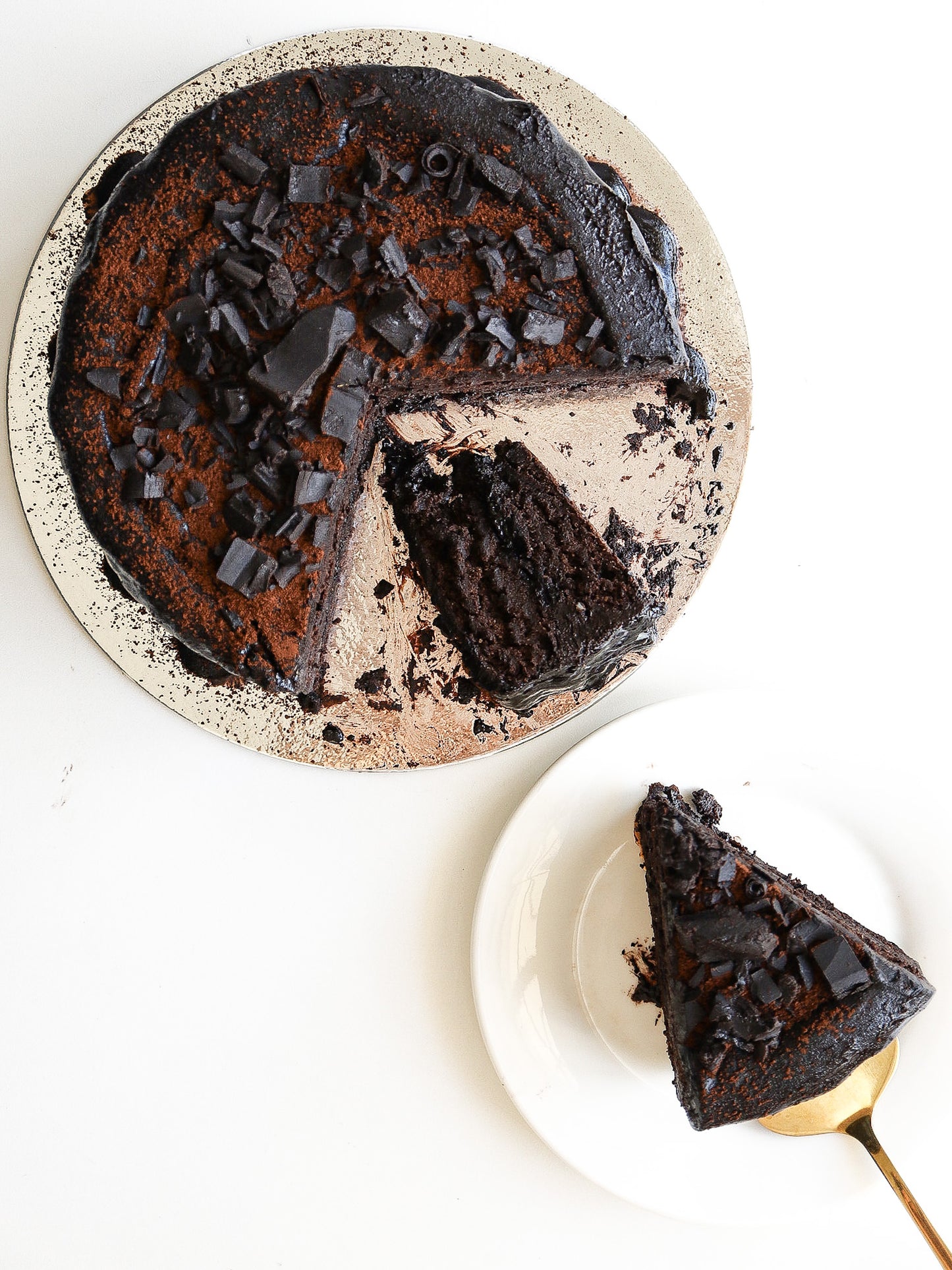 Drunken Triple Dark Chocolate Pea Protein Cake