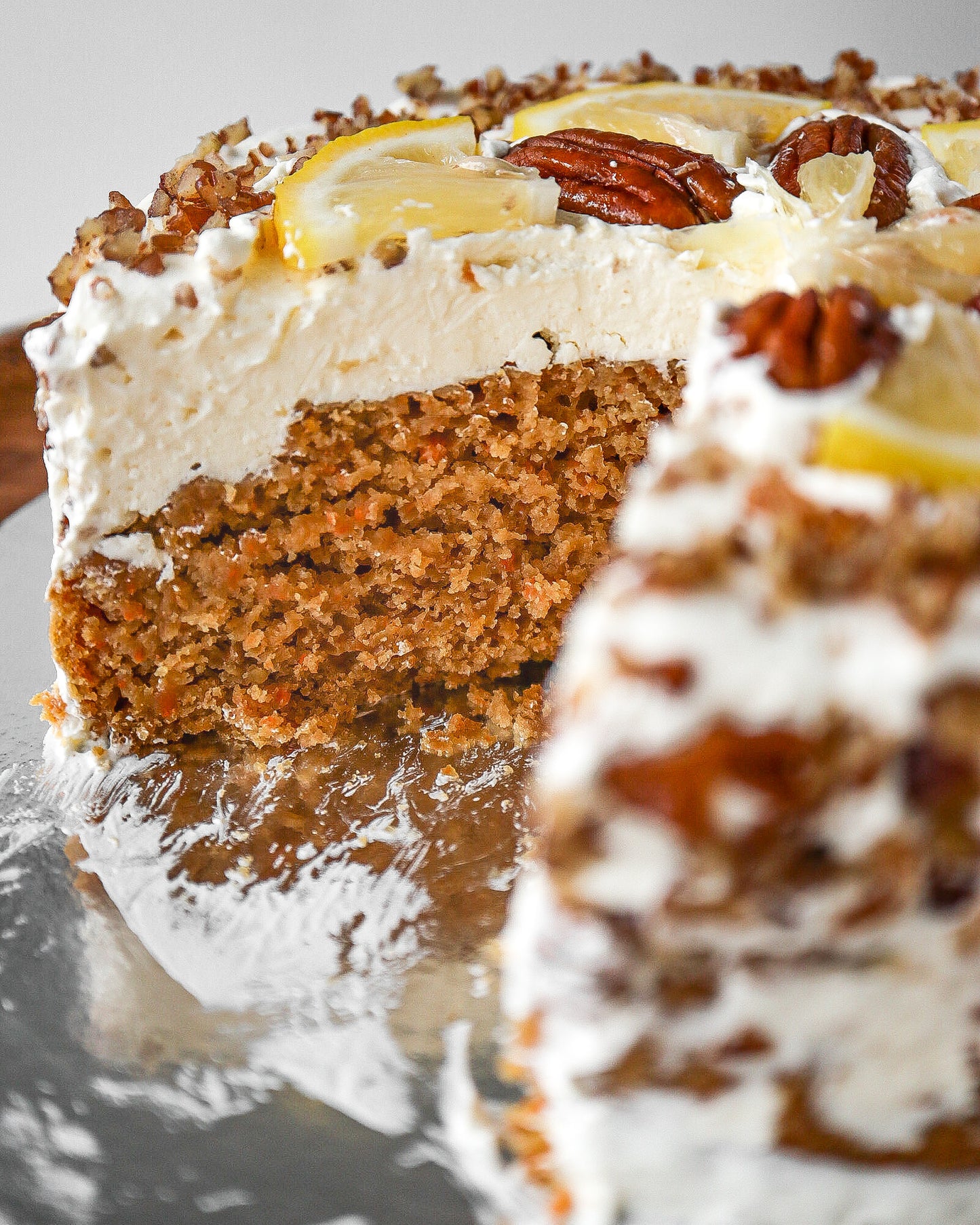 Pecan Lemon Carrot Cake (coconut sugar sweetener)