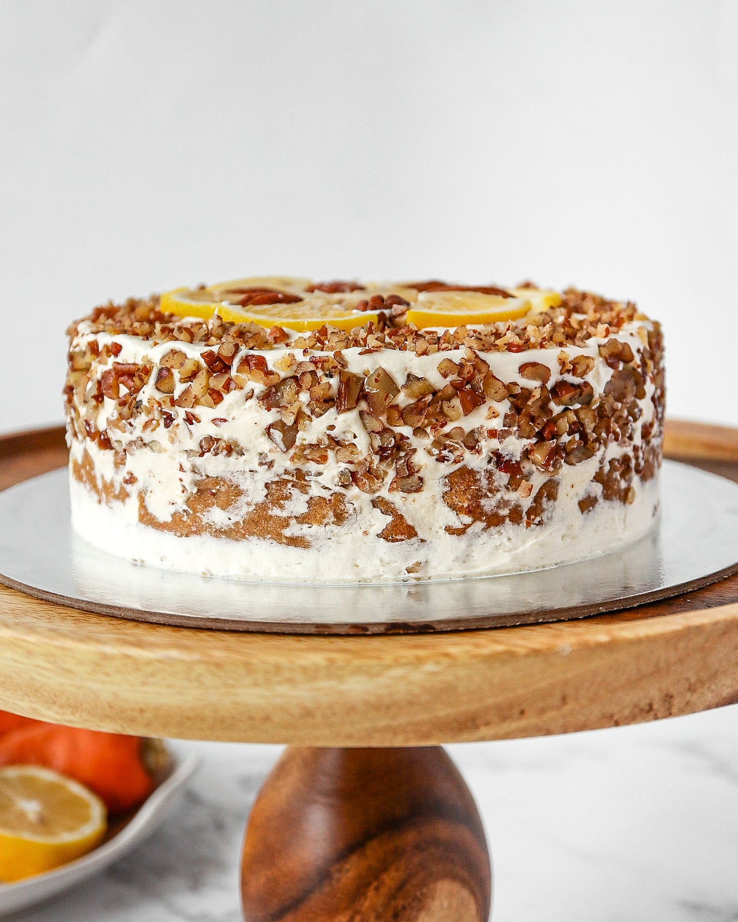 Pecan Lemon Carrot Cake (coconut sugar sweetener)