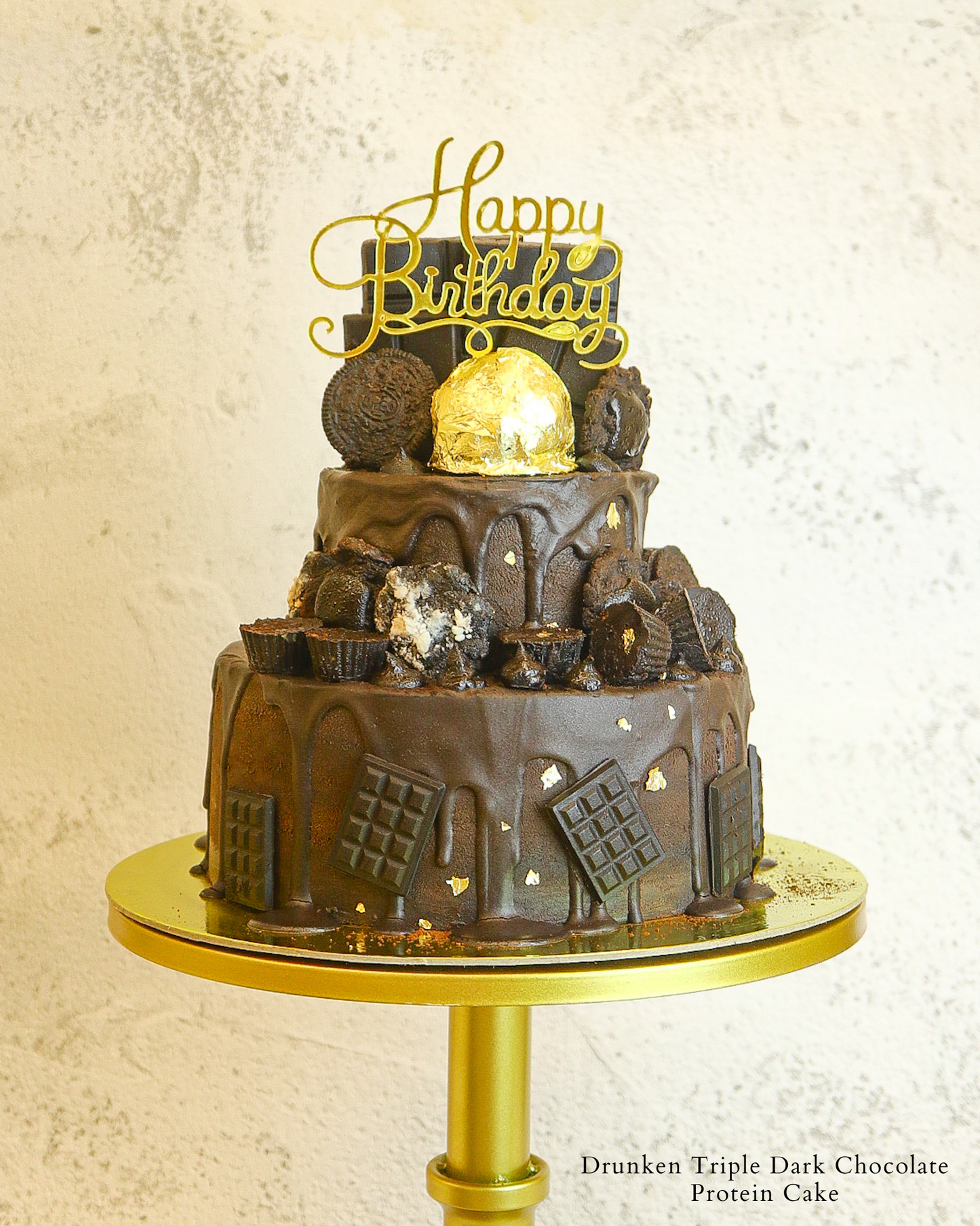 TOP-SELLER! - Drunken Triple Dark Chocolate Protein Cake (sugar-free, high protein)