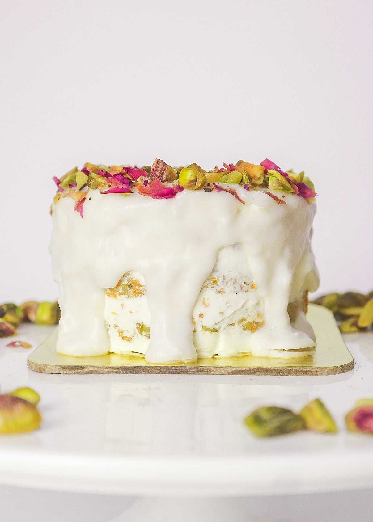 Carrot Pistachio Coco Glazed Cake