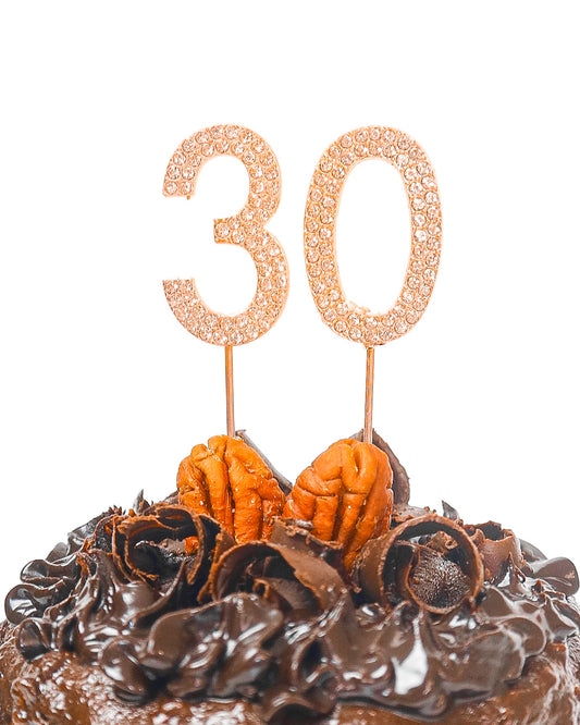 Rhinestone Number Cake Topper (Sold Per Number)
