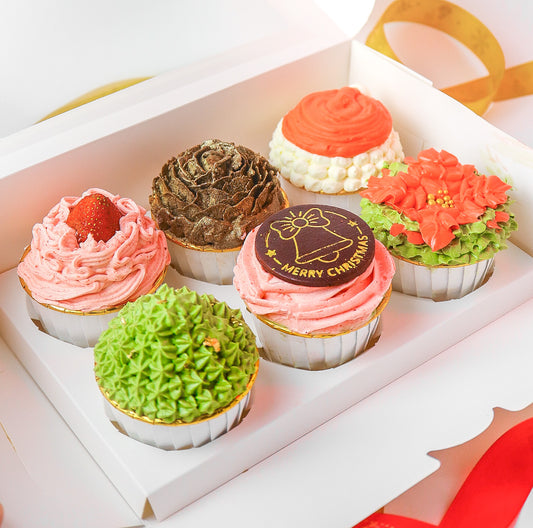 Christmas Holiday Cupcakes (6 Pieces) (Pre-order for December 15-24)
