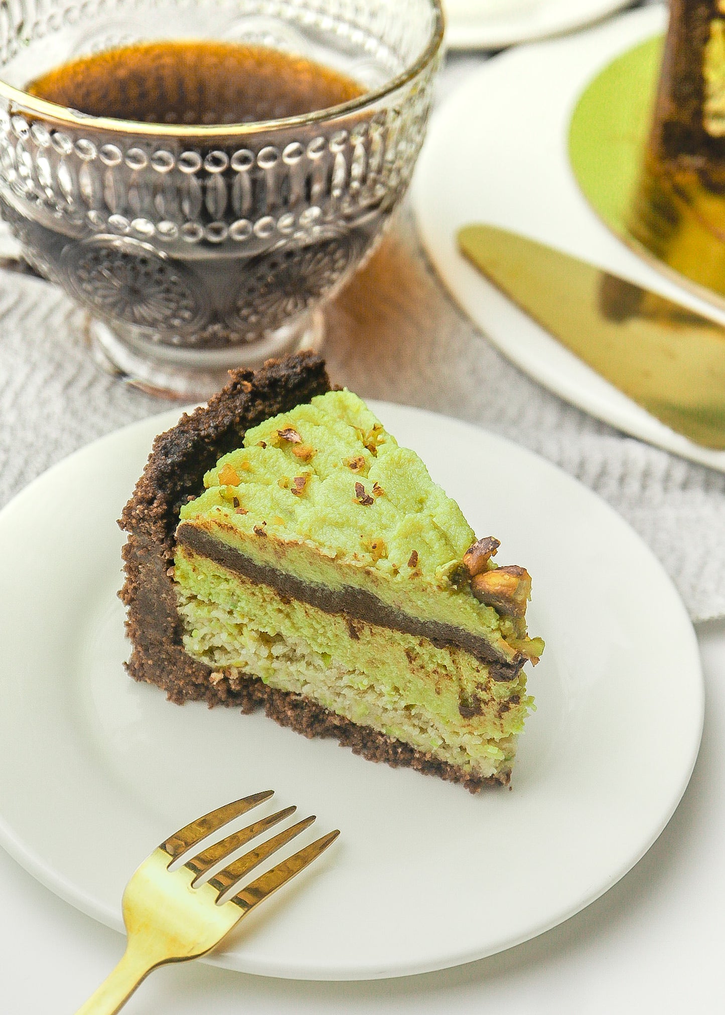 Dark Chocolate Pistachio Cake (Plant-based, Sugar-free, Gluten-free)