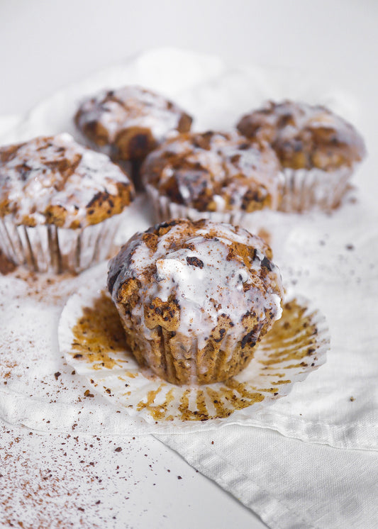 Glazed Coconut Cinnamon Chocolate Muffins