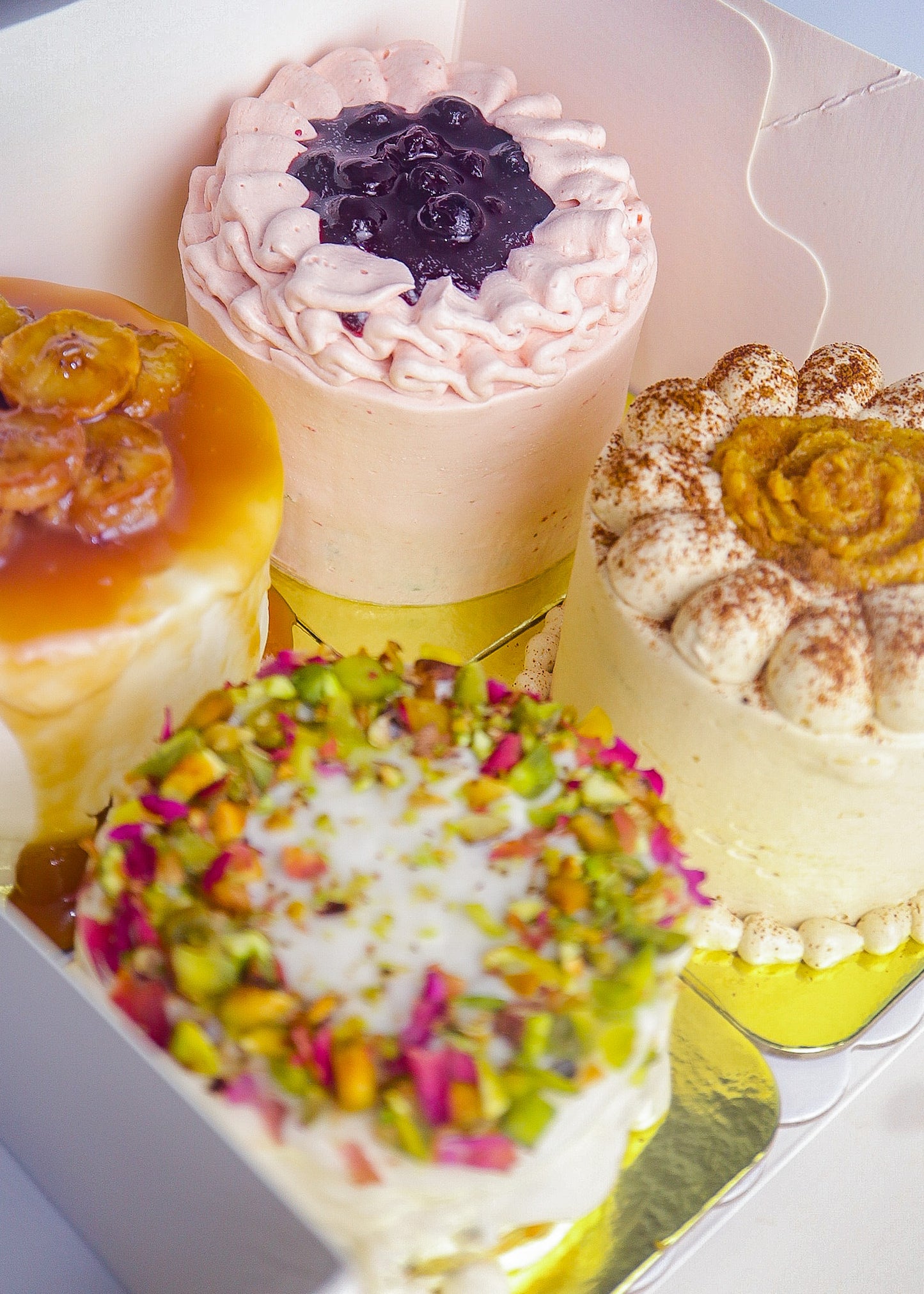 Holiday Fruit Cakes (Assorted Box of 4, 3.5- Inch Cakes) - (3-day Lead Time)