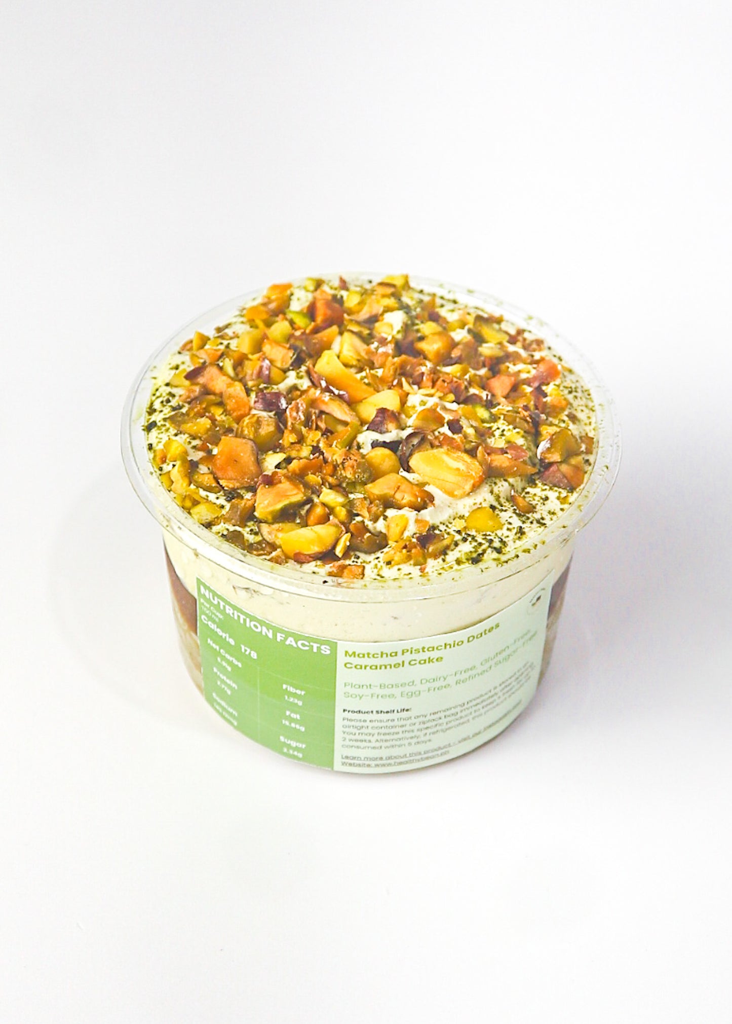 Matcha Pistachio Dates Caramel Cake in Cup