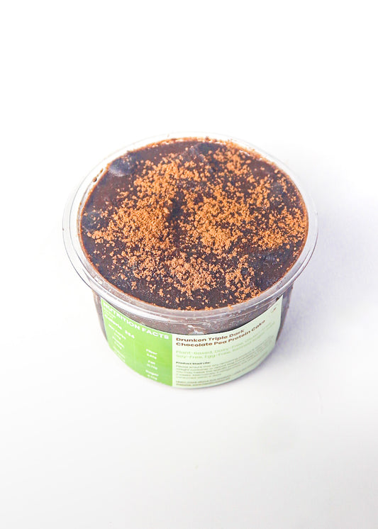 Drunken Triple Dark Chocolate Pea Protein Cake in Cup