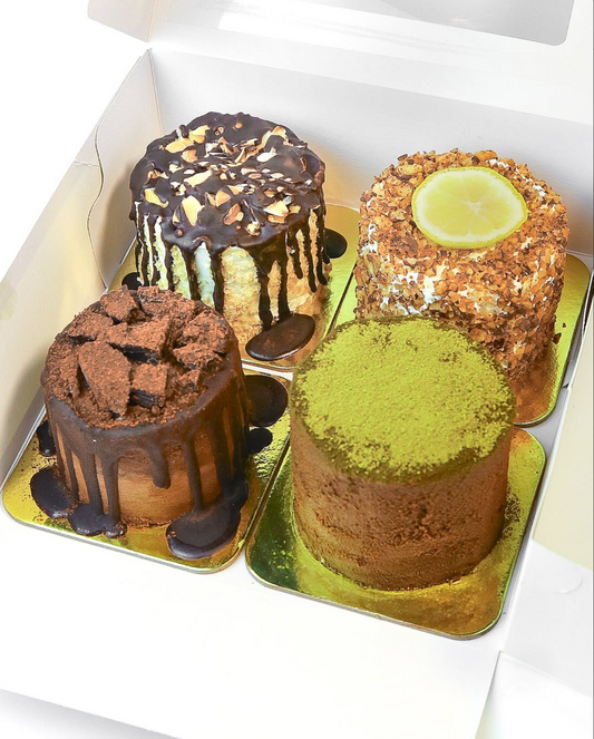 Signature Cake Flavor Sampler (Assorted Box of 4, 3.5- Inch Cakes) (3-day Lead Time)