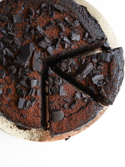 Drunken Triple Dark Chocolate Pea Protein Cake