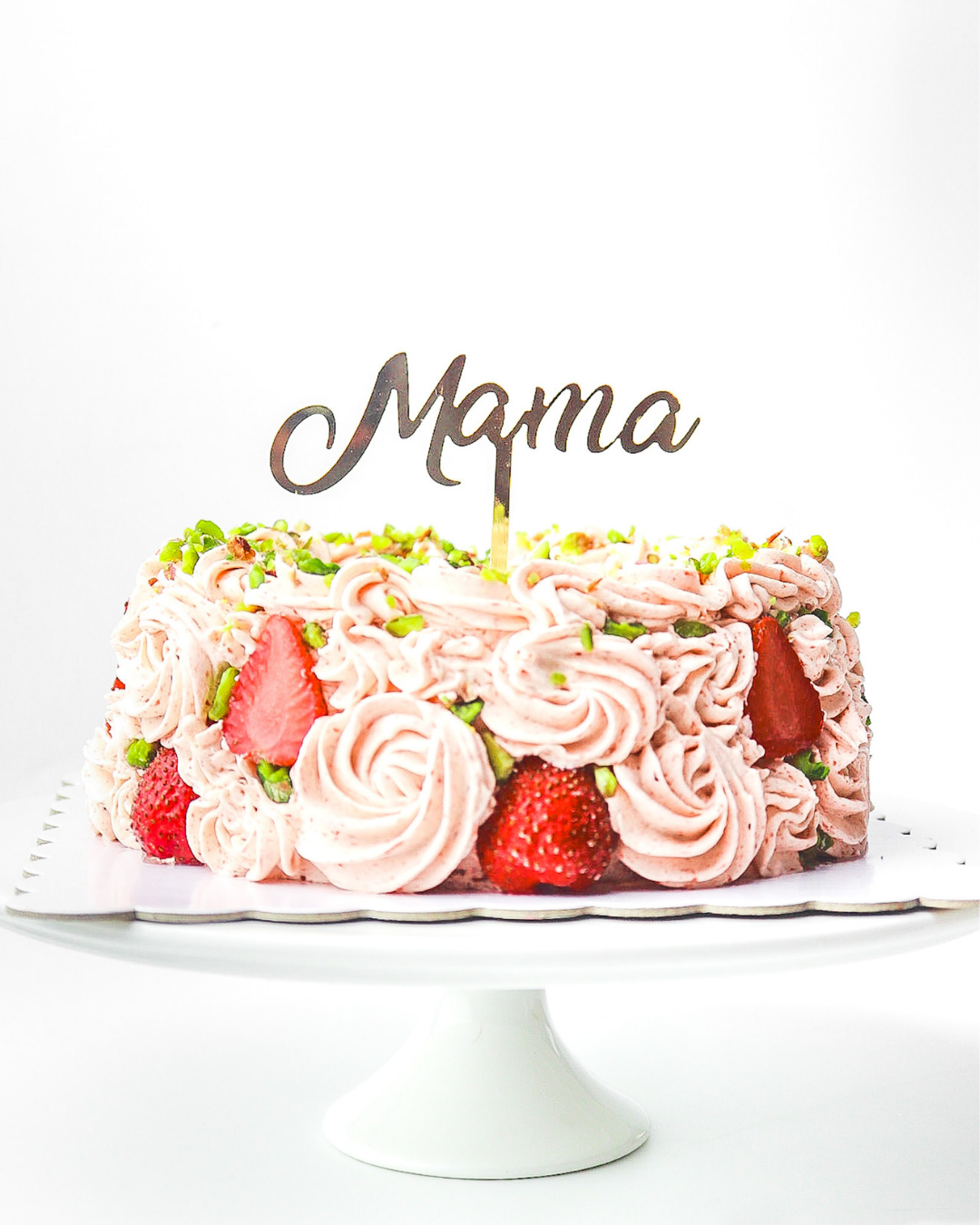Strawberry Pistachio Cake 8"