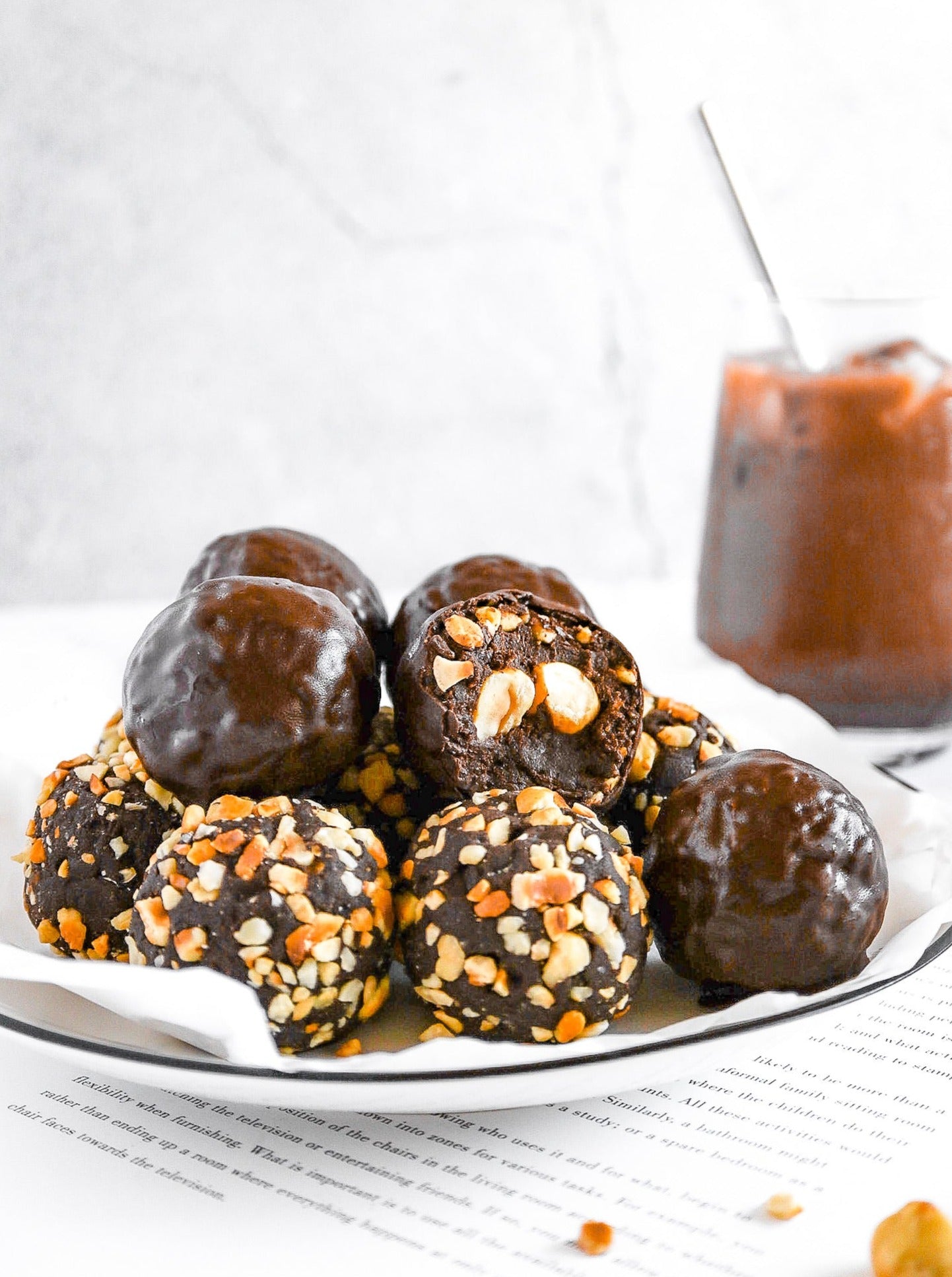 Nutella Bomb Pea Protein Balls (available in sugar-free chocolate coating)