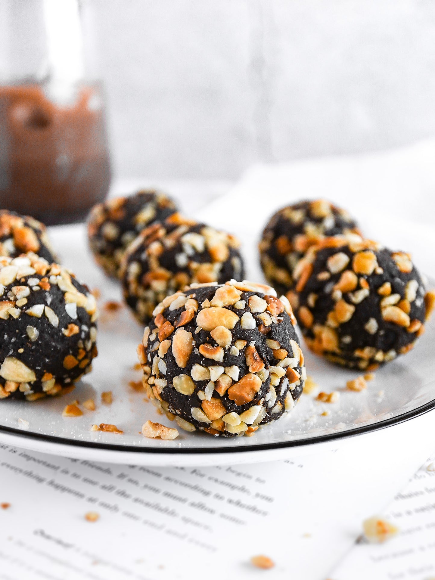 Nutella Bomb Pea Protein Balls (available in sugar-free chocolate coating)